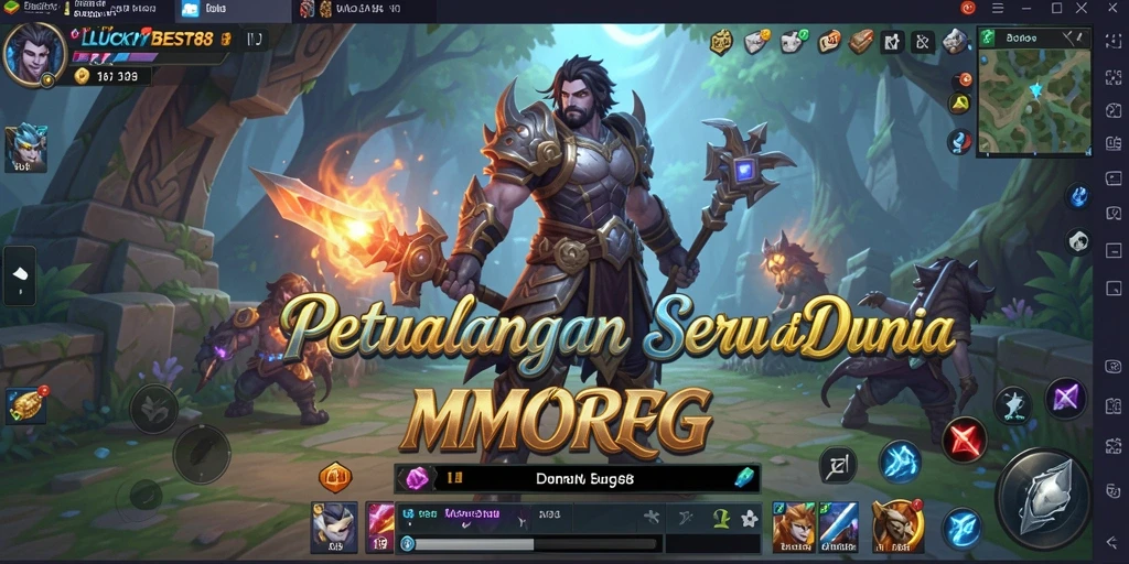 Gameplay seru dalam LUCKYBEST88 di dunia MMORPG.