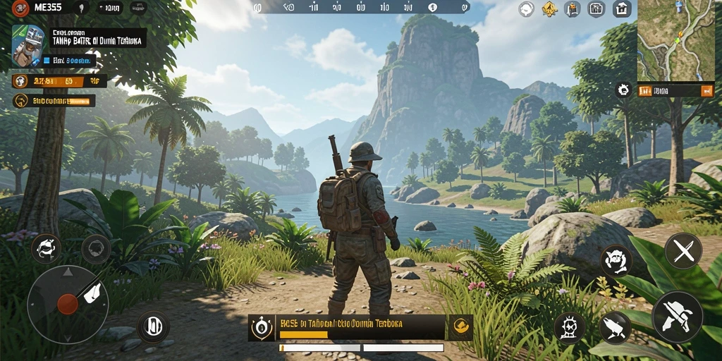 Screenshot gameplay <strong>ME355</strong> menunjukkan eksplorasi dunia yang luas dan imersif.
