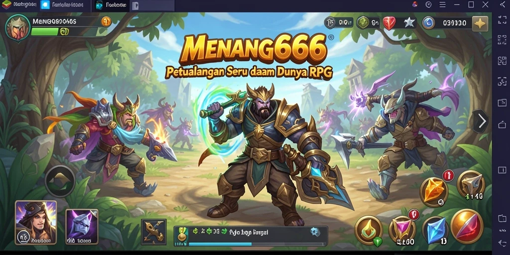 Screenshot MENANG666 menampilkan pertarungan seru dalam petualangan RPG.