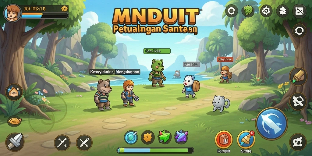 Tampilan gameplay MNDUIT yang menawan dan menghibur dalam genre Idle.