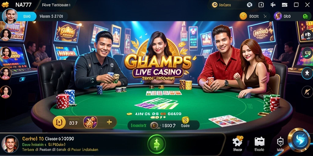 Tampilan gameplay Live Casino NA777 yang mendebarkan dan interaktif.