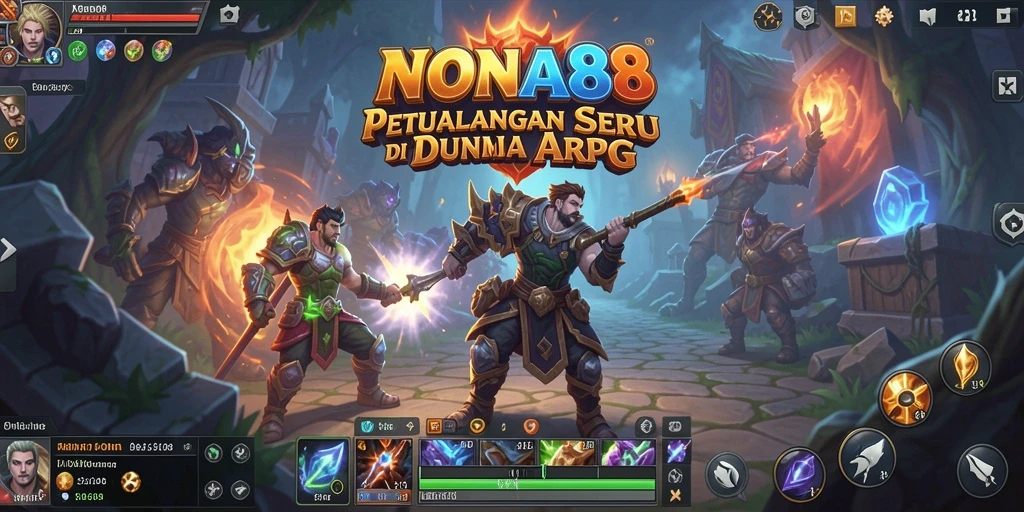 Screenshot gameplay NONA88 menunjukkan pertarungan seru dalam dunia ARPG.