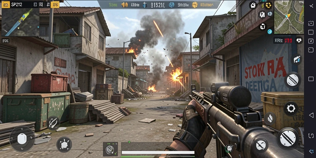 Tangkapan layar menunjukkan aksi seru dalam gameplay FPS.